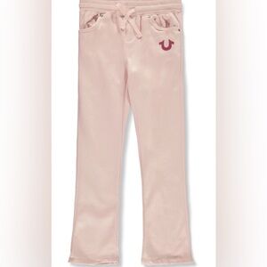 True Religion Girls Light Pink Logo Stretch Pants